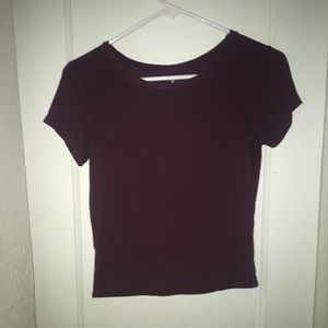Burgundy soft and sexy crop top